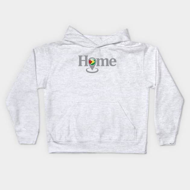 Guyana My Home with Google Maps Locate Icon Kids Hoodie by IslandConcepts